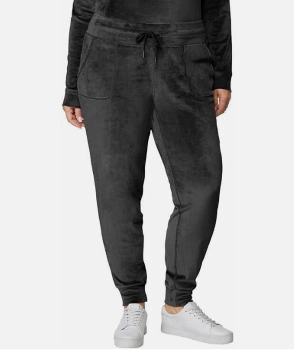 32 Degrees Heat Black Velour Jogger XXL
